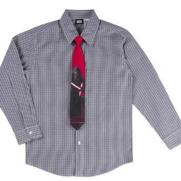 NWT Star Wars Boys Dress Shirt Button Down with Tie Sith Lord XXS (4/5) - Picture 1 of 4